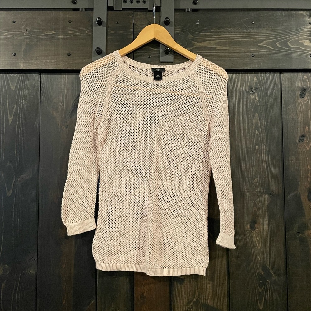 Ann Taylor Tan 3/4 Sleeve Knit Top